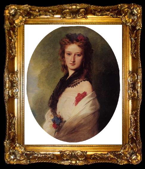 framed  Franz Xaver Winterhalter Zofia Potocka, Countess Zamoyska, ta009-2